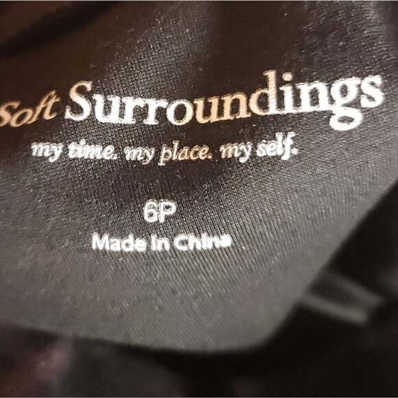 Soft Surroundings Petite Womens Elastic Waist Metallic Floral Sheen Pants 6P - Picture 6 of 7